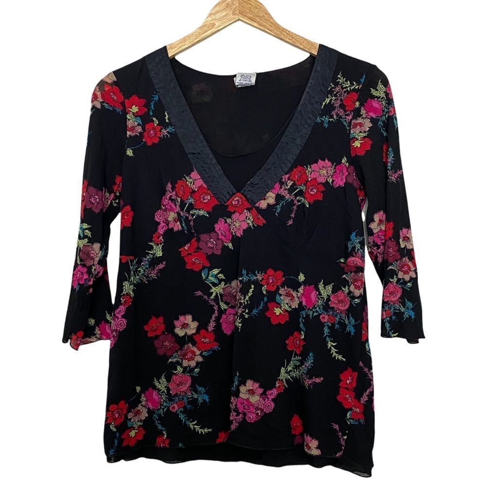 Vintage Maternity Y2K Top Meshed Floral Fairy Grunge Goth Party Girl Blouse 2000